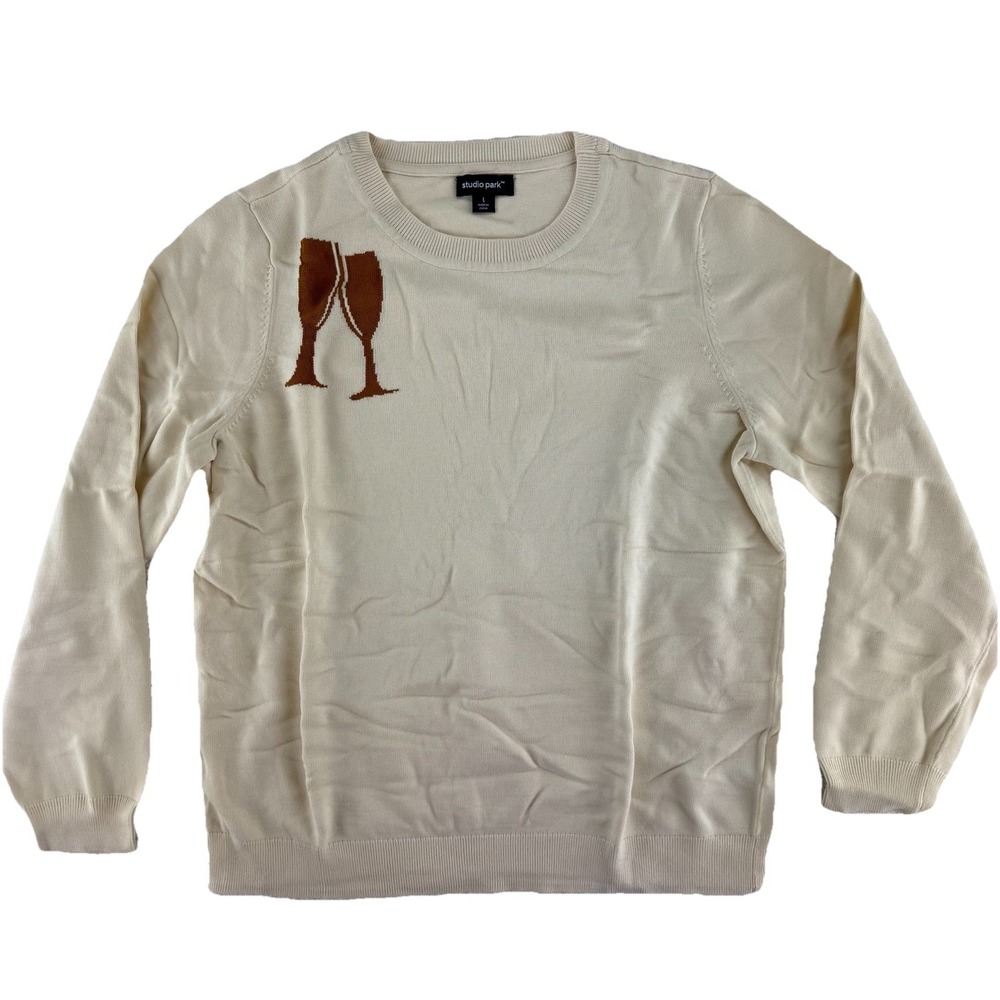 Studio Park x Alberti Popaj Icon Sweater Size Large Champagne Celebration‎